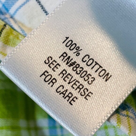 Sonoma Lifestyle Boys Plaid Long Sleeve Shirt M 5/6 100% Cotton Green & Blue - Picture 5 of 7